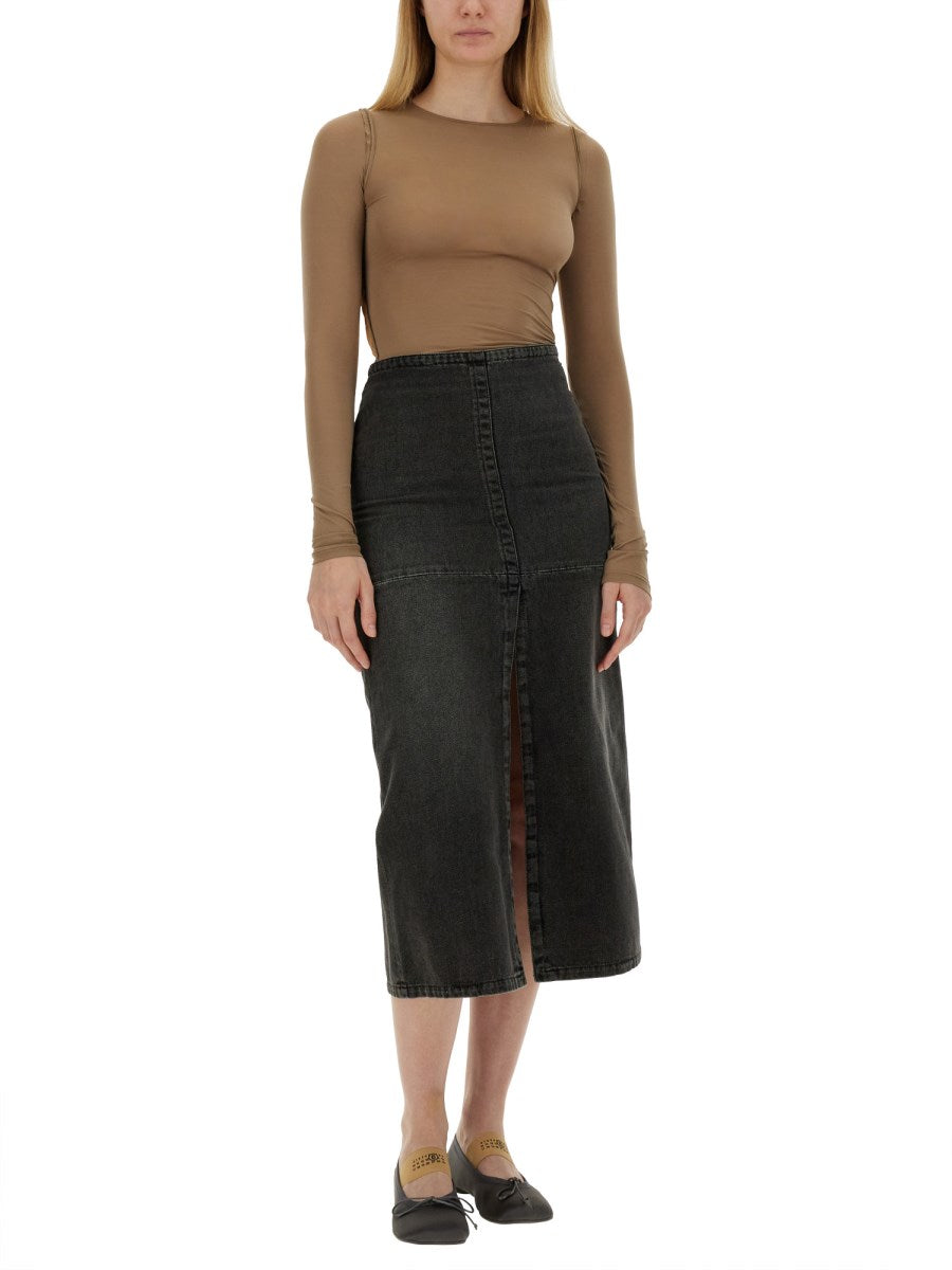 MM6 Maison Margiela Long Denim Skirt, view 3