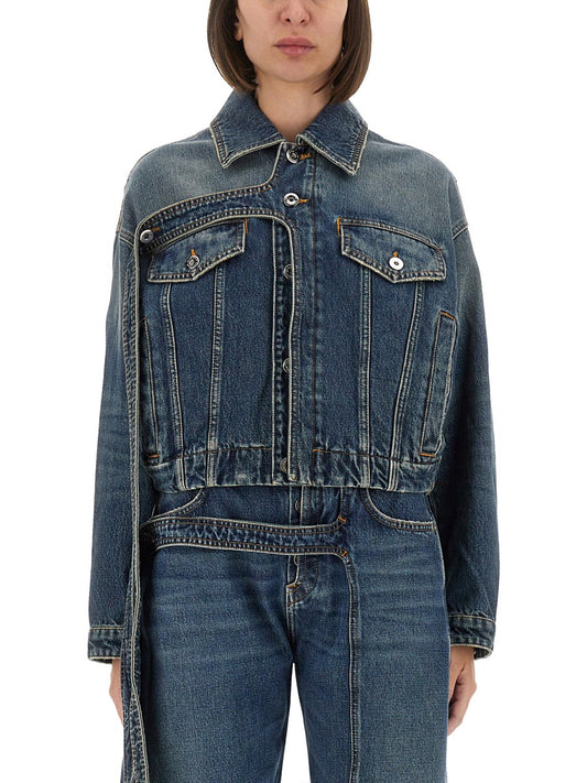Oversized Denim Jacket with Waistband Hem
