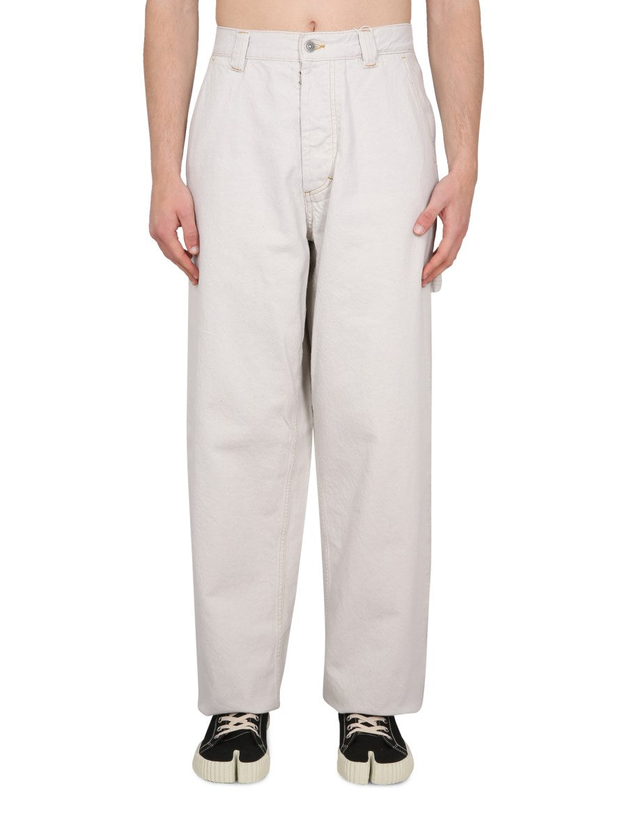 Selvedge Wide Jeans in White