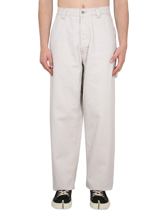 Selvedge Wide Jeans in White