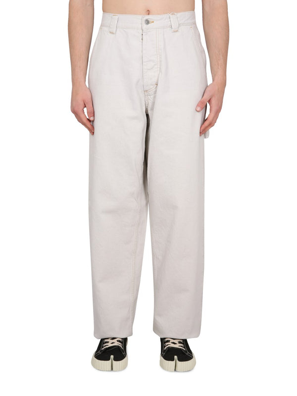 Selvedge Wide Jeans in White
