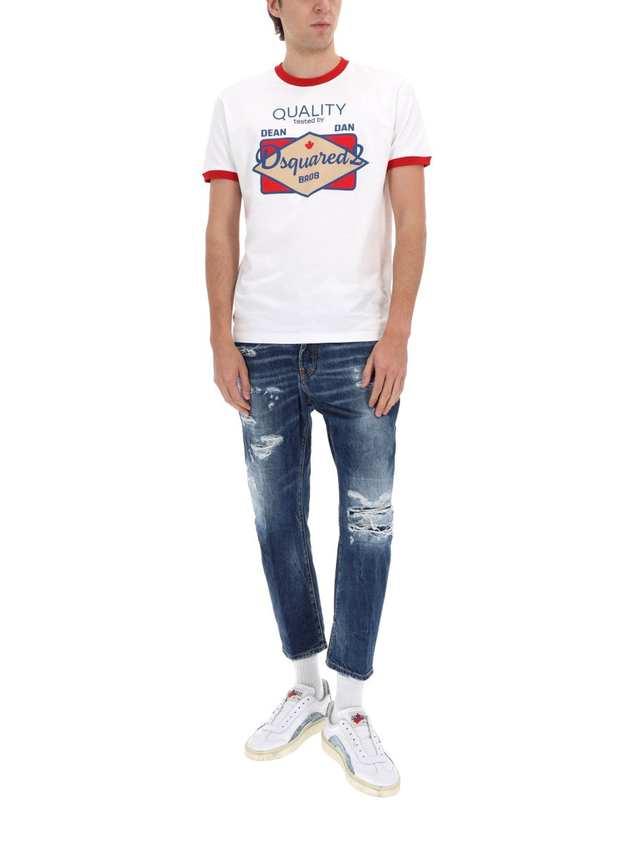 Destroyed Jeans in Mid Blue
