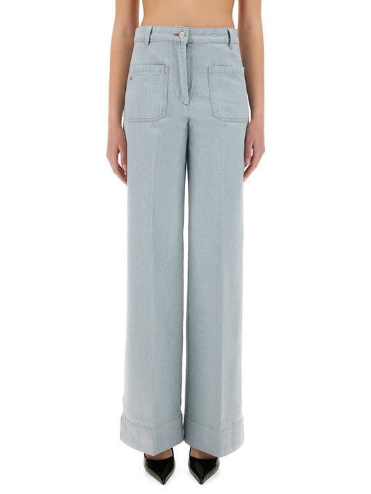 Alina Wide Jeans in Baby Blue