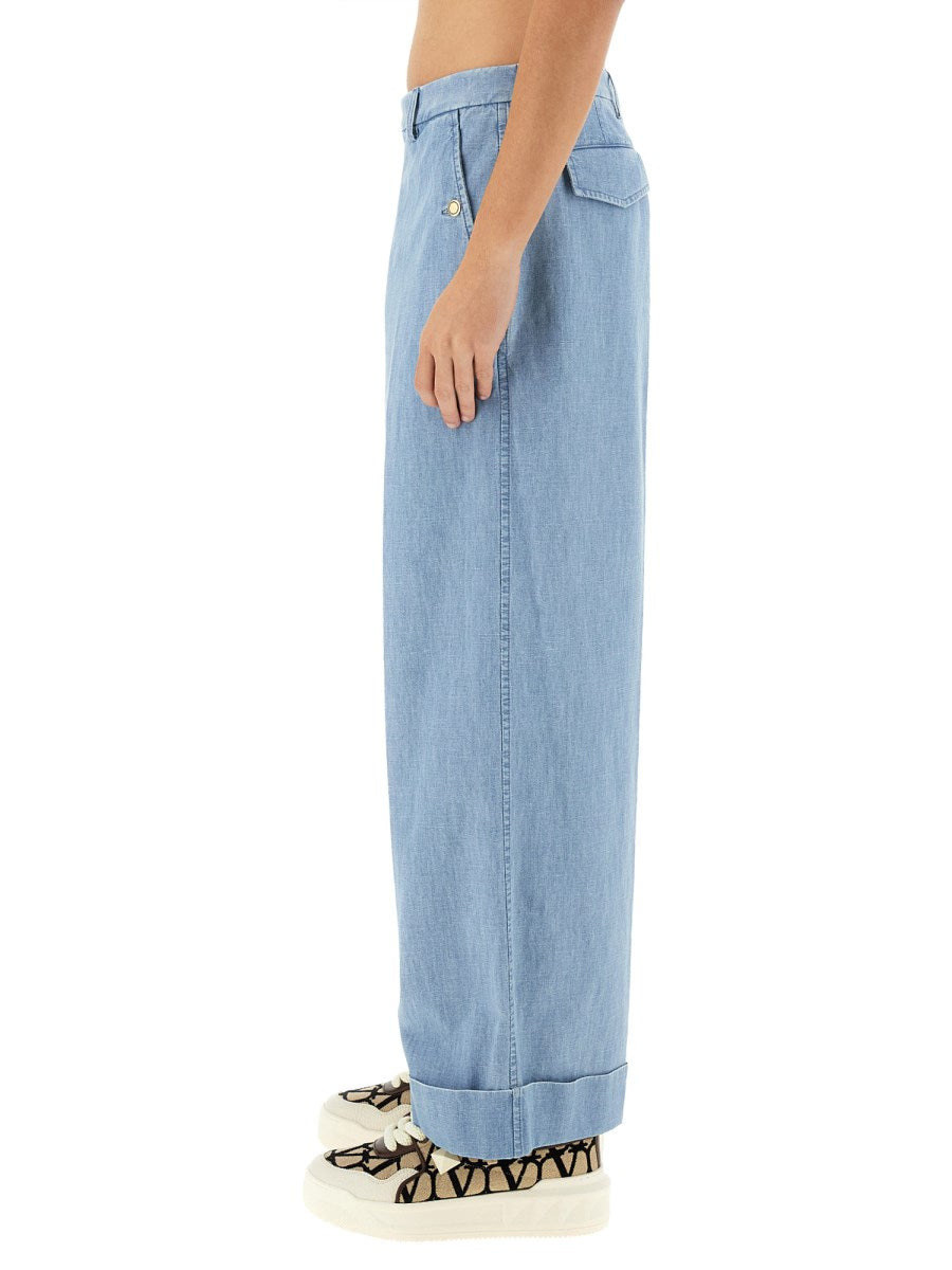 Wide Jeans with Turn-Ups