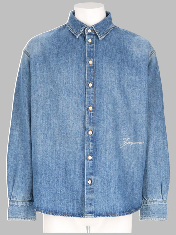 Denim Shirt with Script Logo