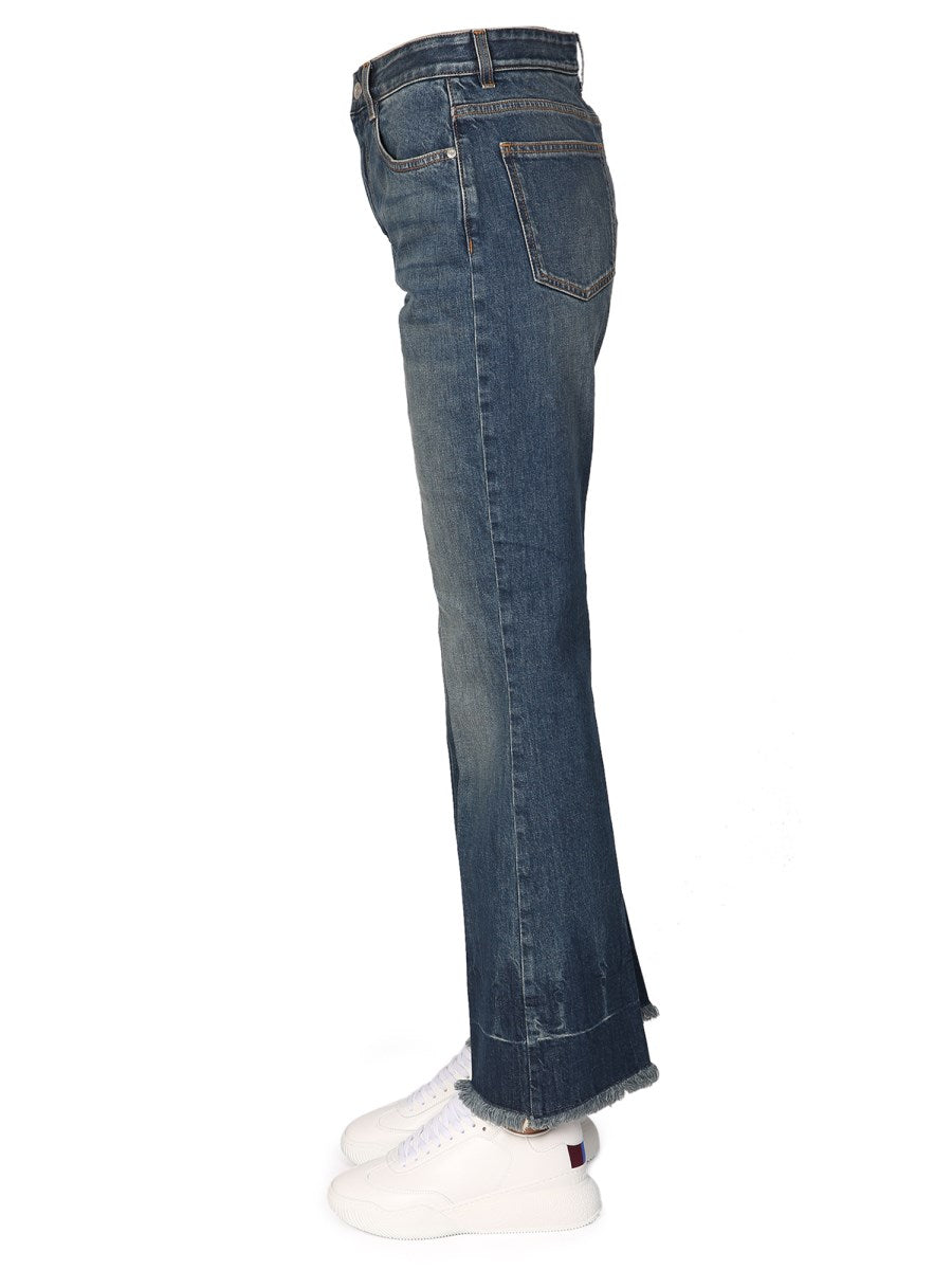Kick-Flare Jeans in Vintage Blue