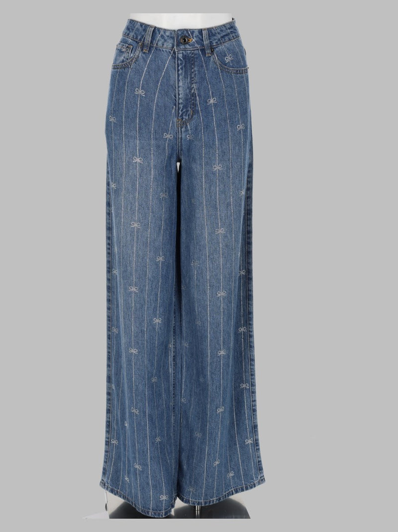 Self-Portrait Denim Jeans With Crystals