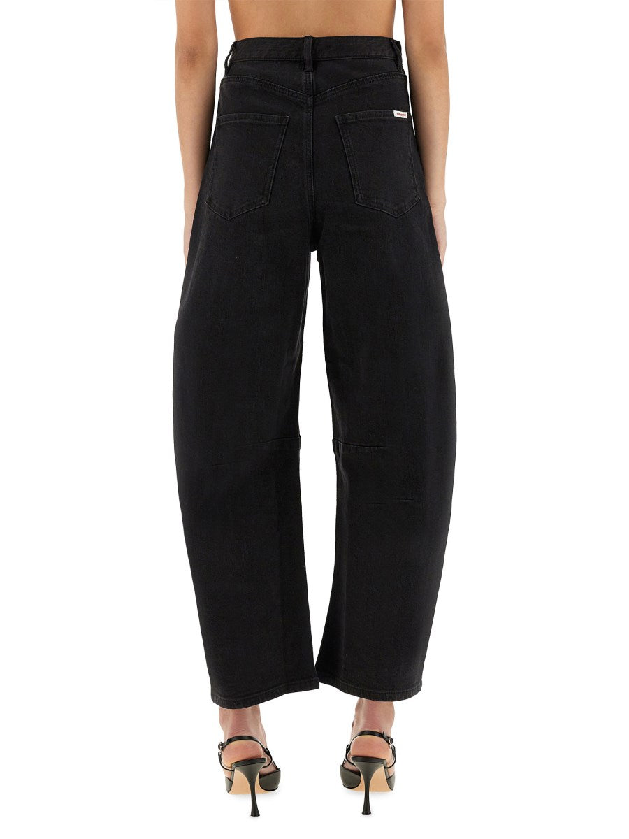 Barrel-Leg Jeans in Black