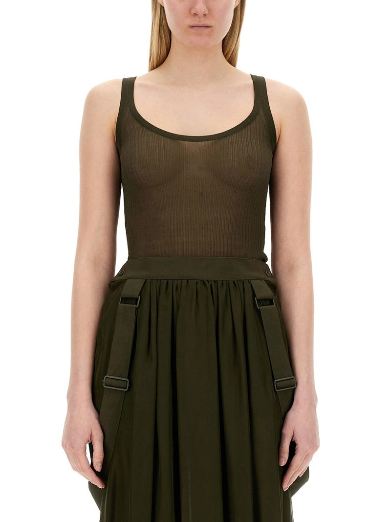 Top Bastia Green Silk