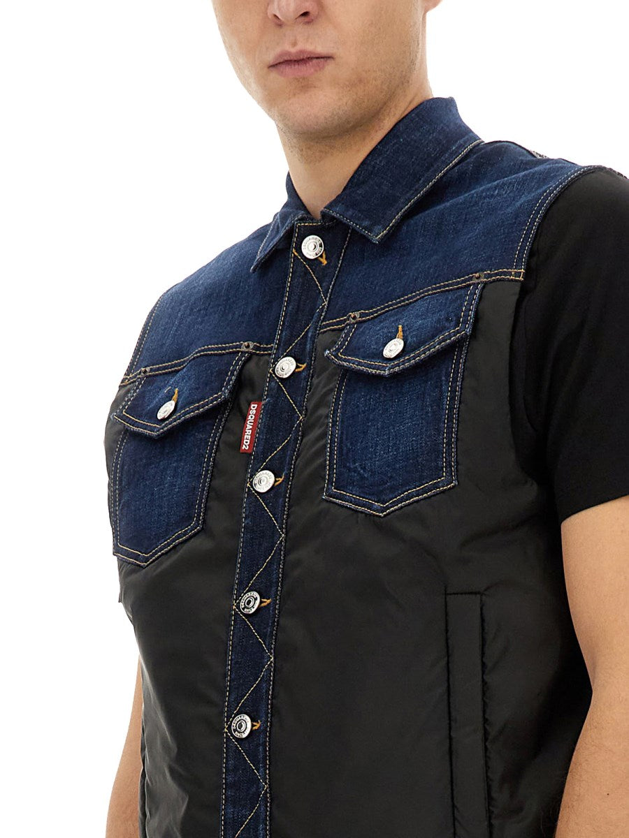 Denim Puffer Vest