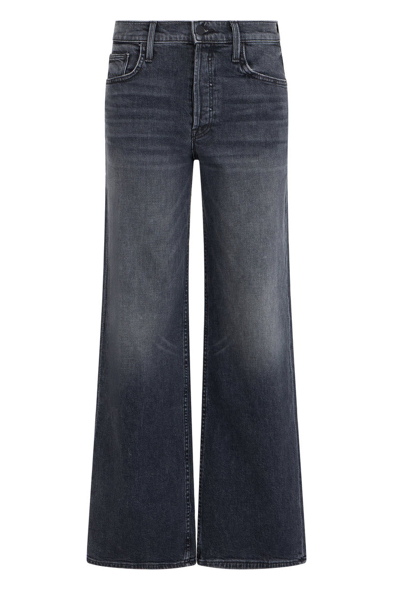 Wide-Leg Jeans Grey Cotton