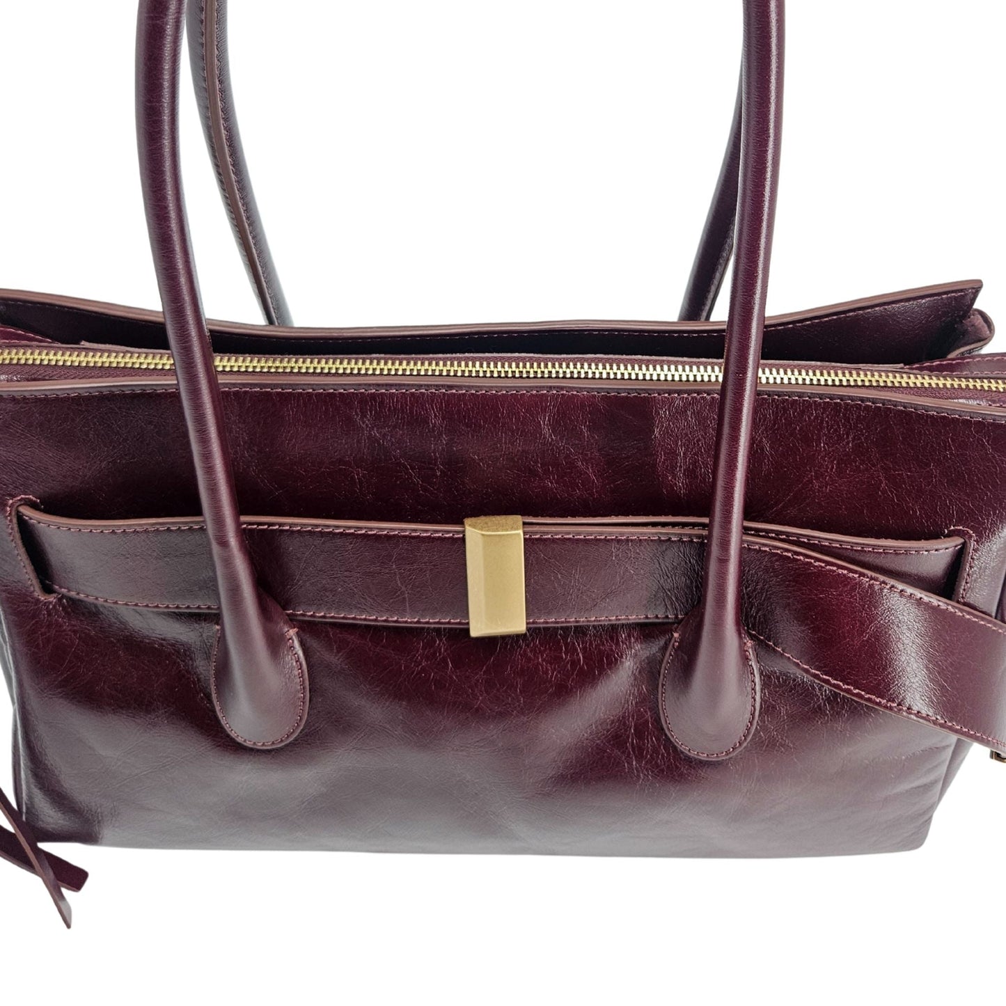 Emeralda Burgundy Leather Shoulder Bag