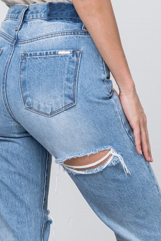 HIGH WAIST TAPERED JEANS