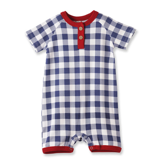 Picnic Plaid Bamboo Shorty Baby Romper