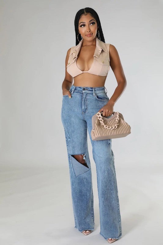 Denim flare jean