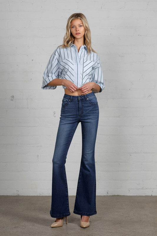 HIGH RISE WIDER FLARE JEANS