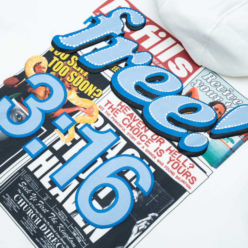Tabloid Zip-Up Hoodie - Off White