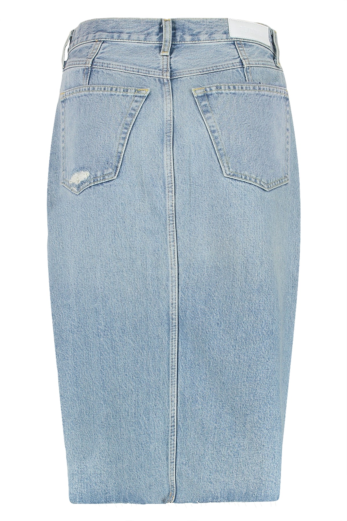 RE/DONE Frayed Hem Denim Skirt, view 2