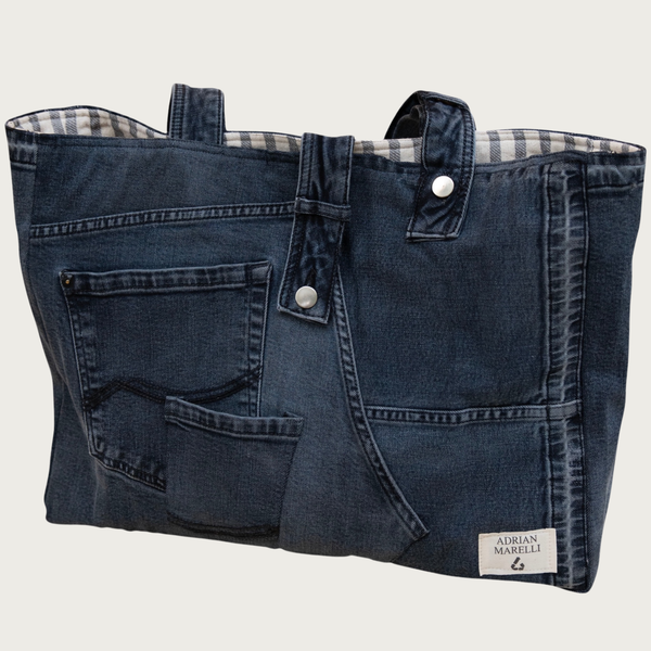 Brooklyn Heritage Tote / Recycled Denim Black