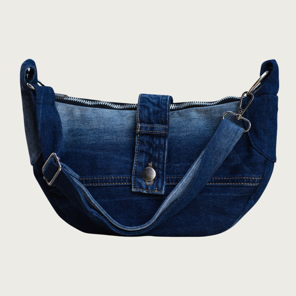 Brooklyn Crescent — Upcycled Denim Crossbody