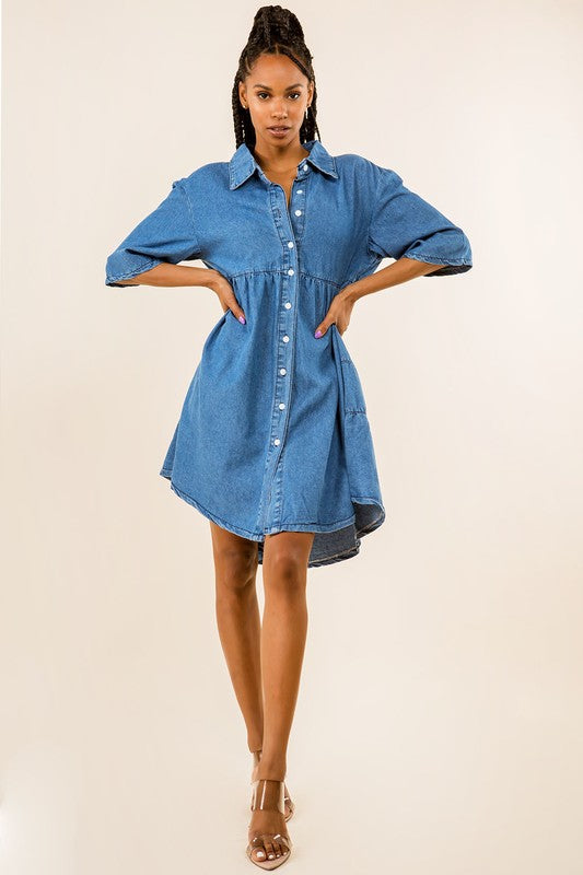 WOMEN FASHION DENIM DRESS