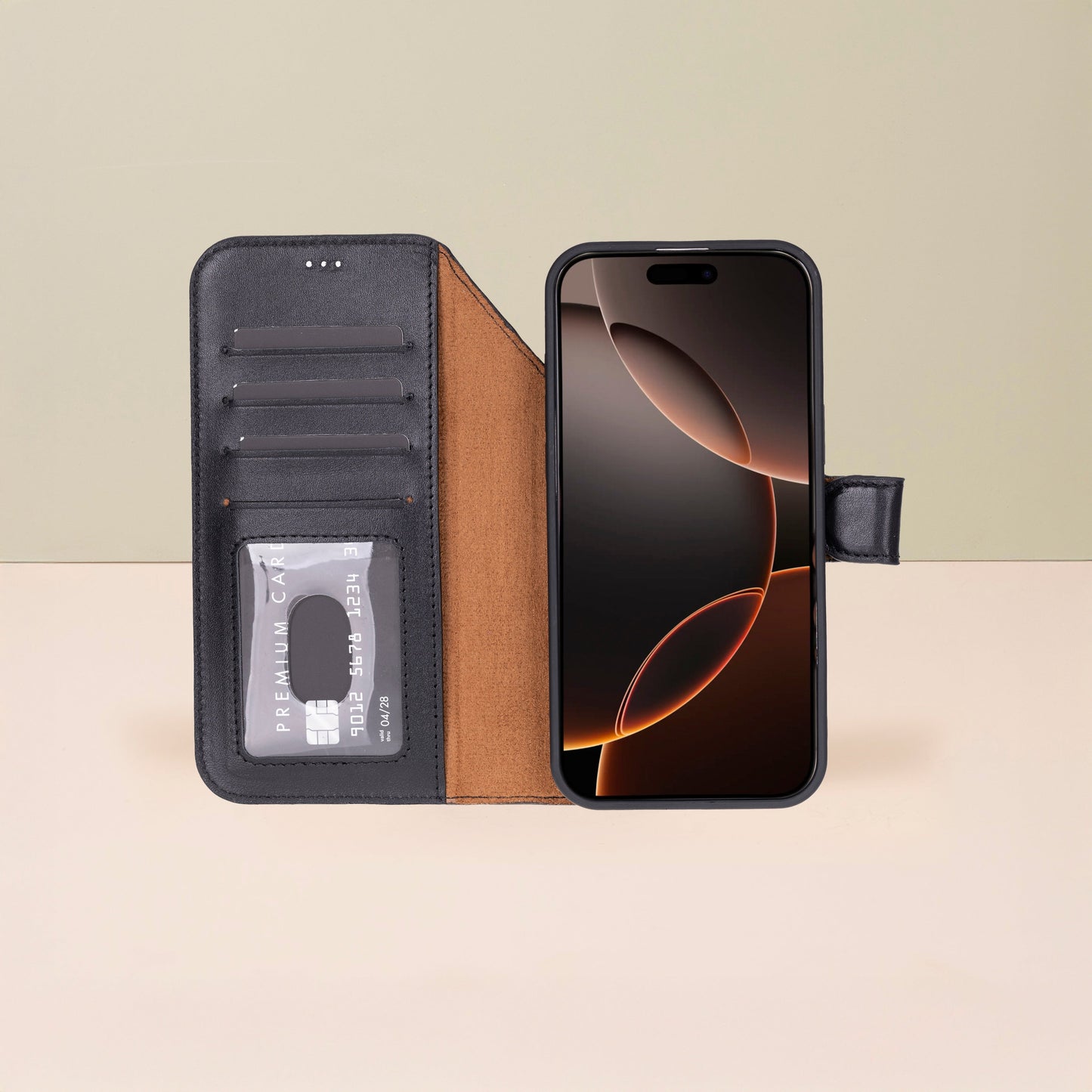 Leather iPhone 18 Pro Wallet Case – Black - Austin