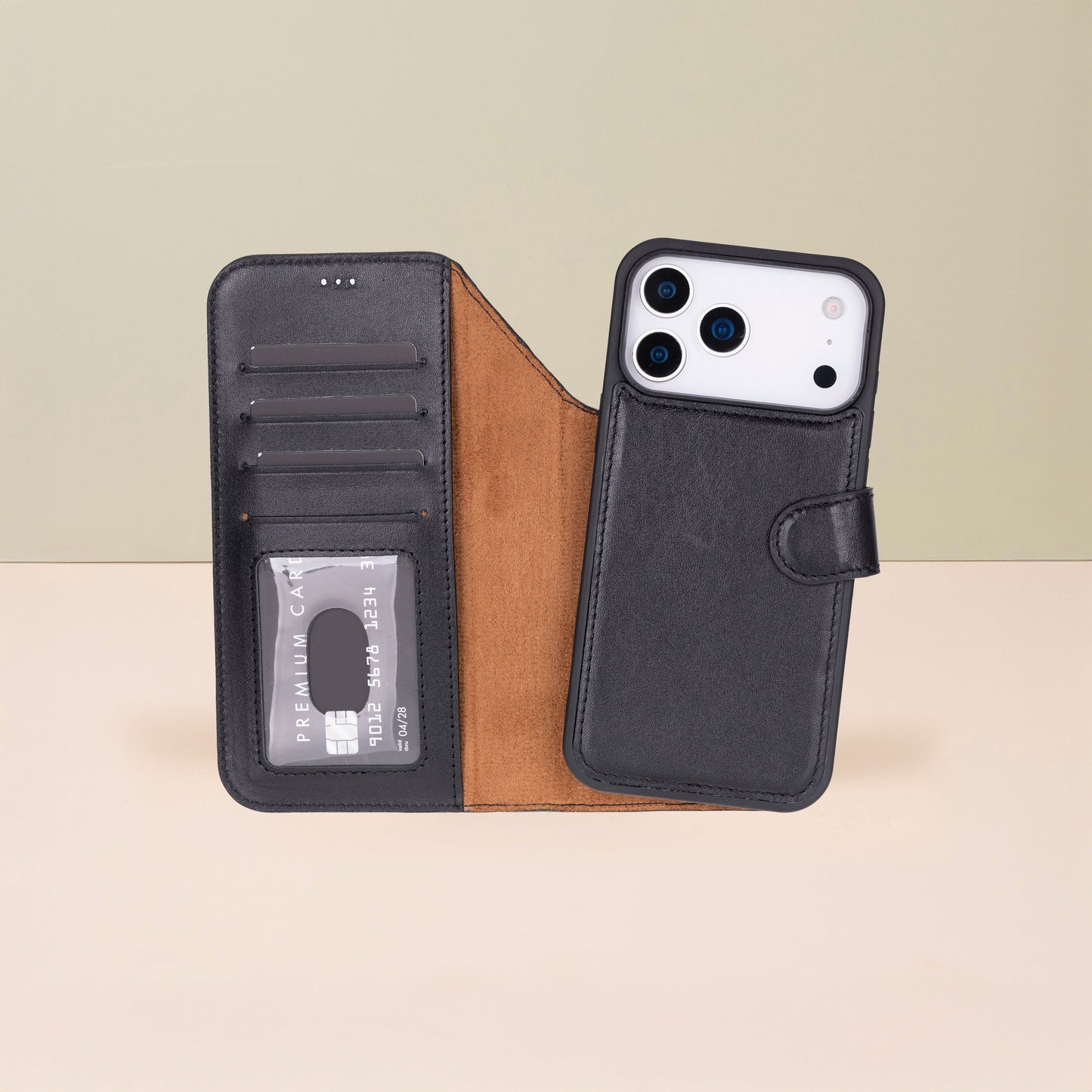 Leather iPhone 18 Pro Wallet Case – Black - Austin