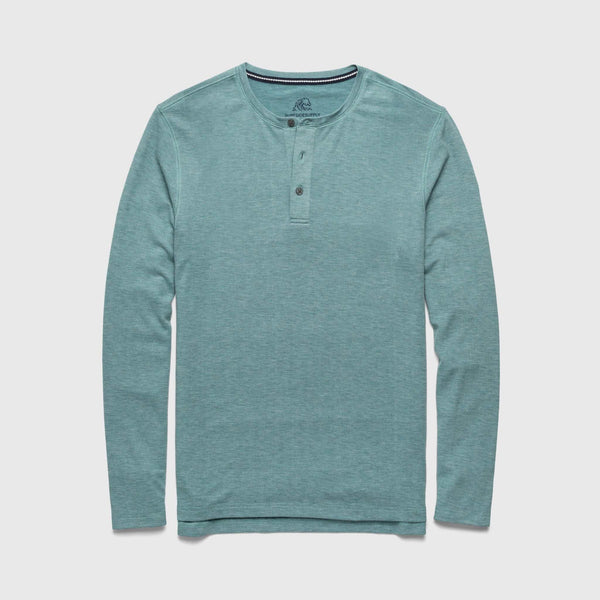 Sean Ultra Soft Classic Henley - Aqua Heather