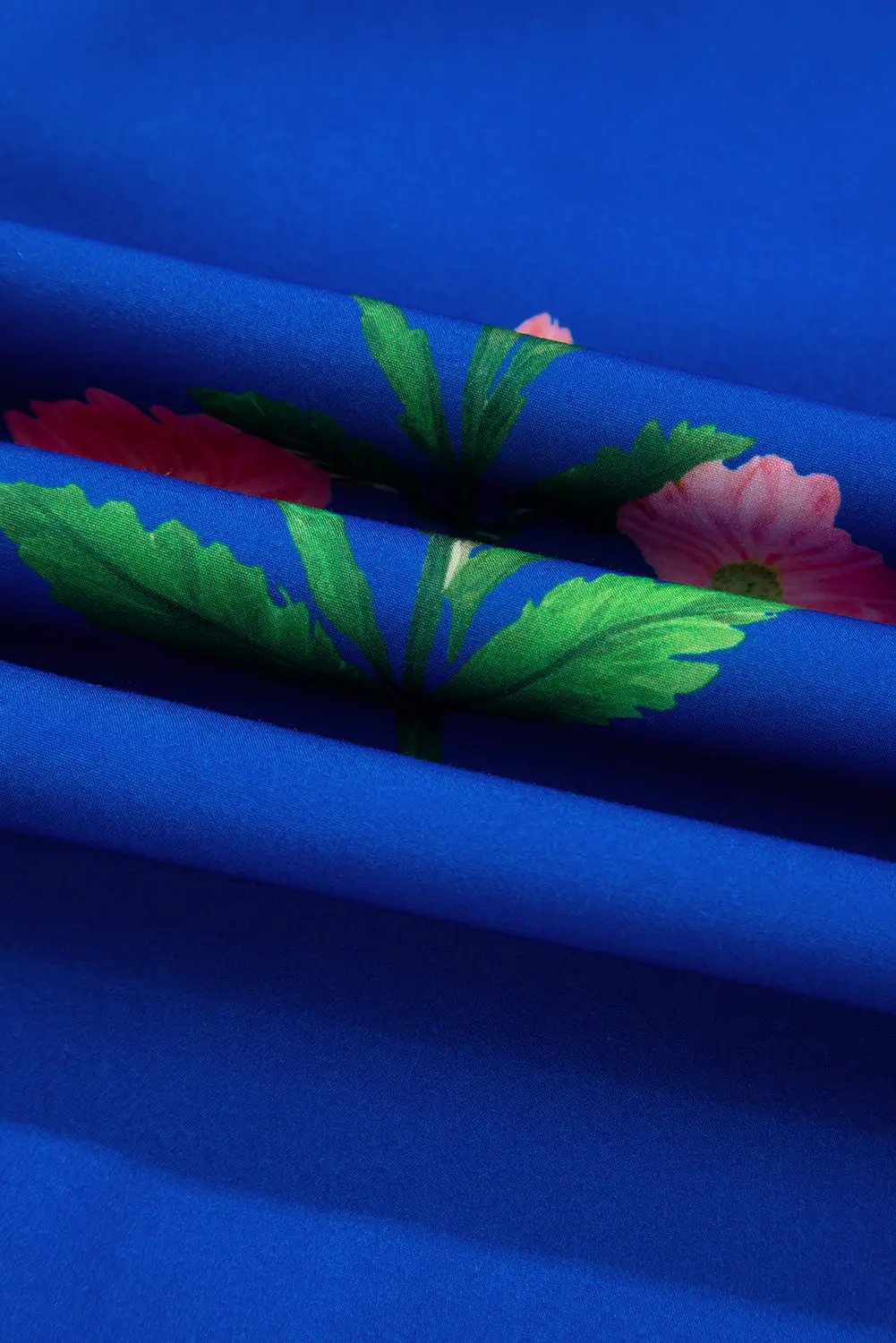 Mini Dress - Blue Floral Short Sleeve - Southern Belle Style