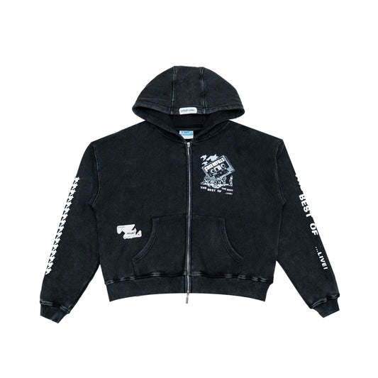 Flyer Zip-Up Hoodie - Black