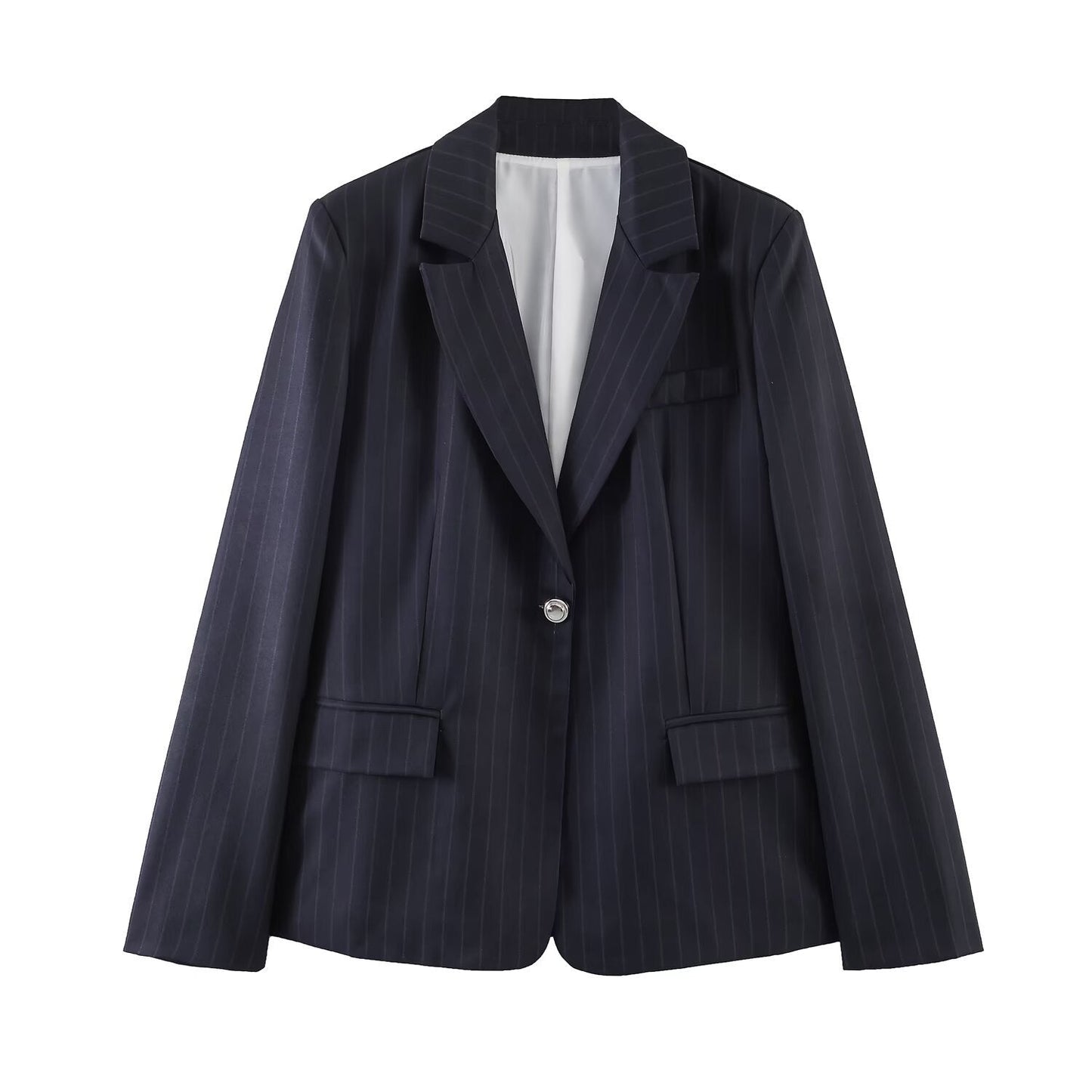 Women's Jacket Dark Navy Pinstripe BYMANYC ® New York WALL STREET PINSTRIPE TAILORED BLAZER - New Collection