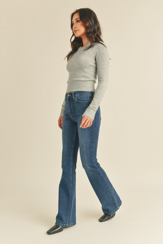 HIGH RISE SKINNY FLARE JEANS