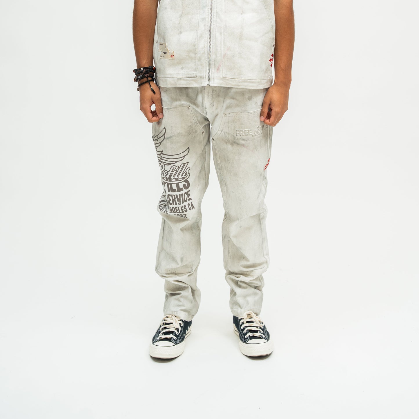 Service Grunge Carpenter Pants - Cream
