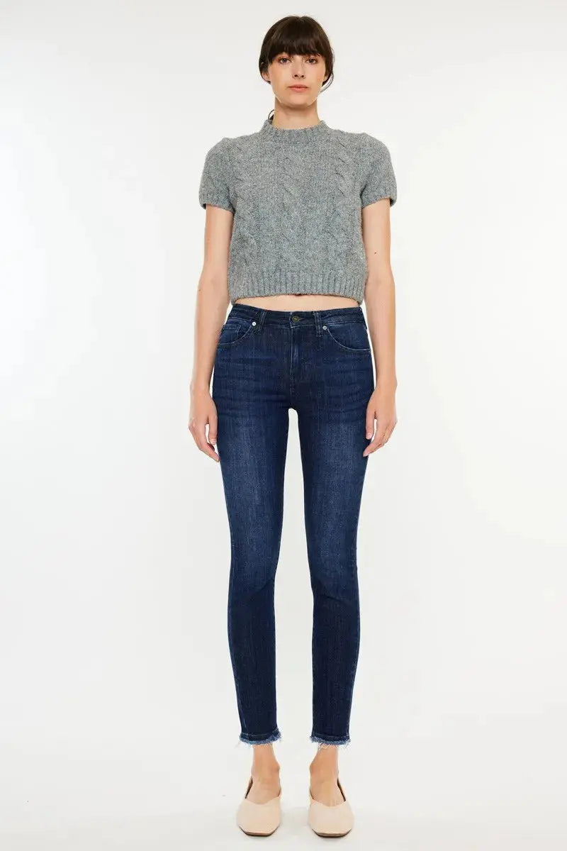 Women's Jeans - High Rise - Slim Fit Raw Hem