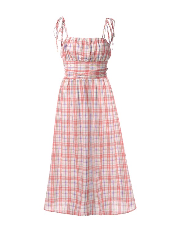 Checkered Midi Slip Dress