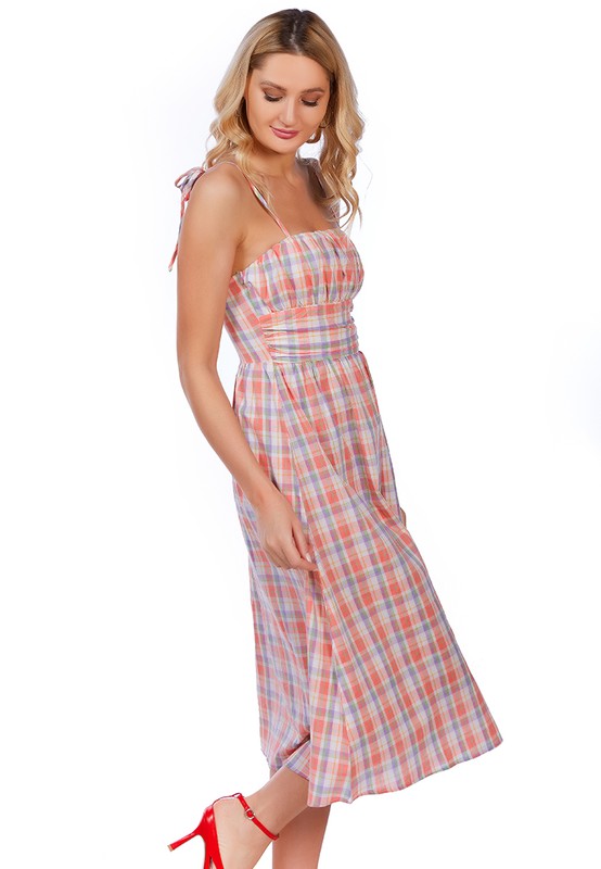 Checkered Midi Slip Dress