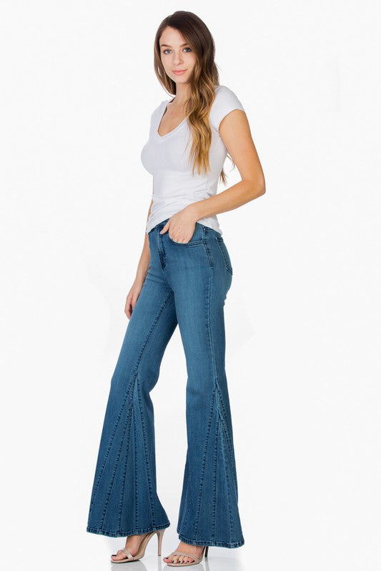 flare jean bell bottom wide leg denim pants