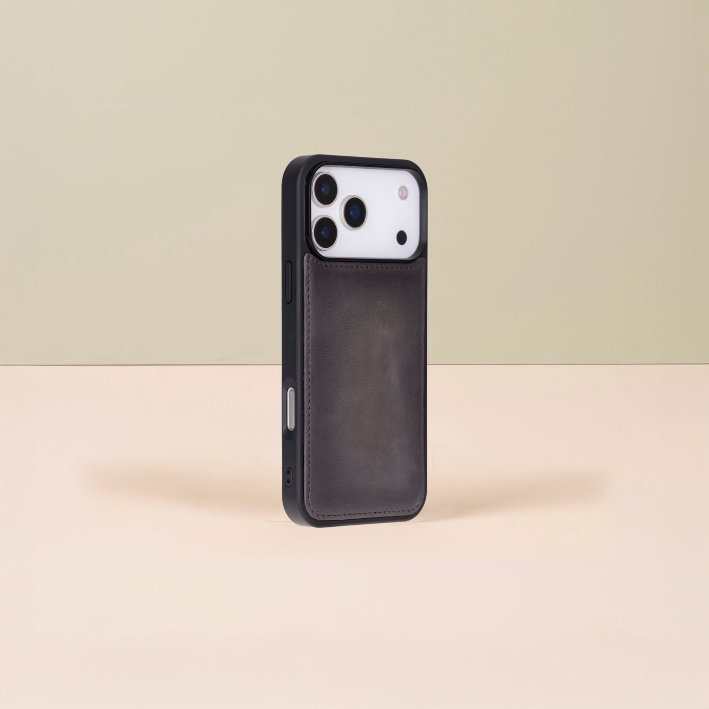 Leather iPhone 18 Pro Max Wallet Case – Gray - Austin