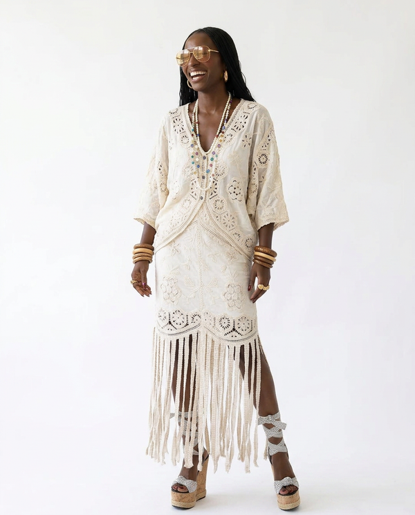 Free Spirit Fringe Crochet Two Piece Set