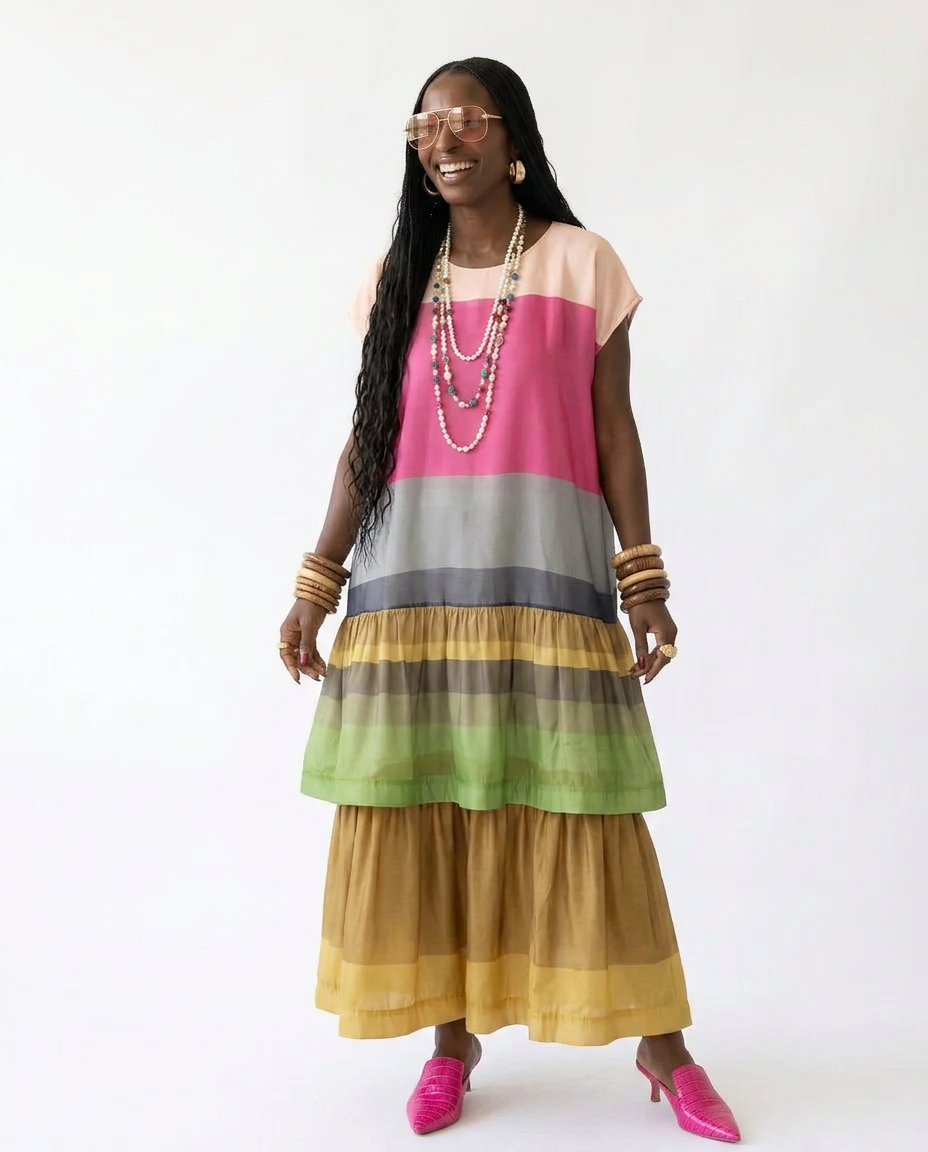Wanderlust Layered Gradient Maxi Dress