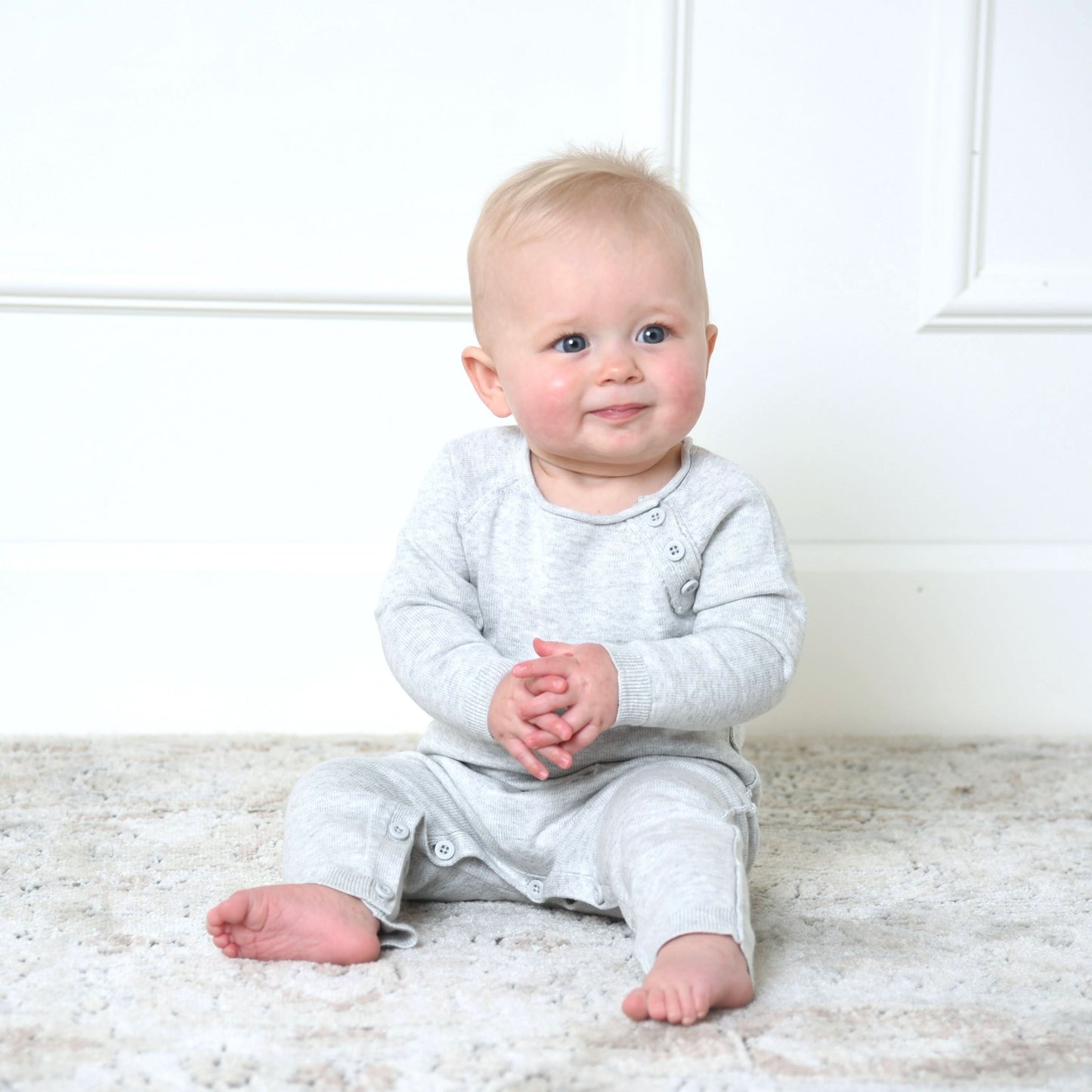 Raglan Sweater Romper & Jacquard Blanket Gift Set