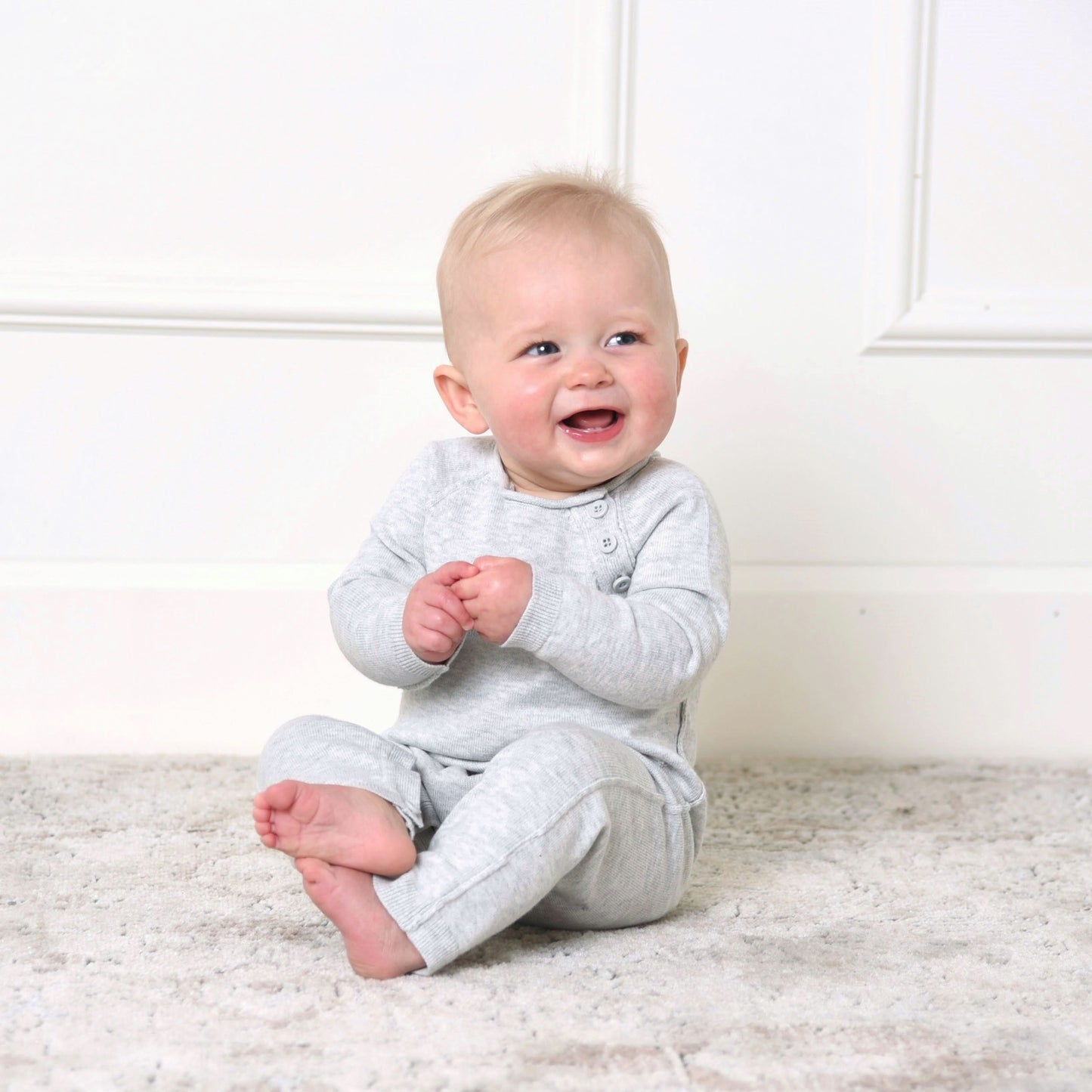 Raglan Sweater Romper & Jacquard Blanket Gift Set