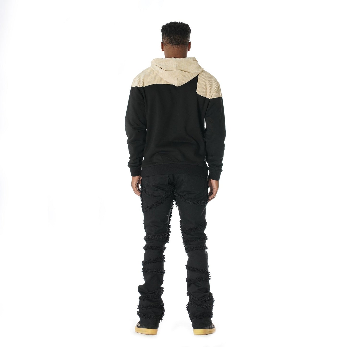 F5755 MonaLisa Corduroy Hoodie - Black