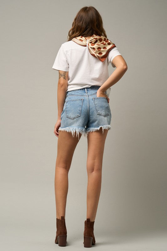 Crossover Premium Denim Mom Shorts