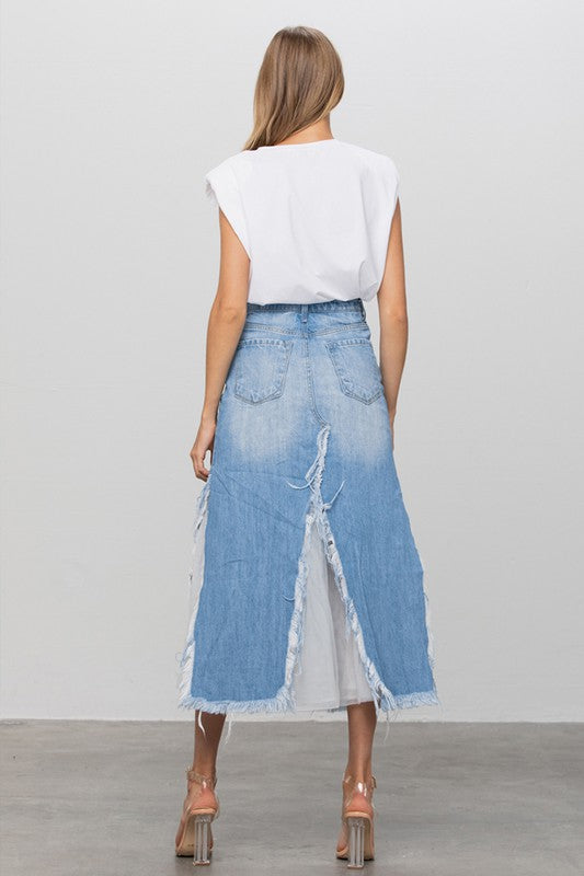 LONG LENGTH DENIM SKIRT