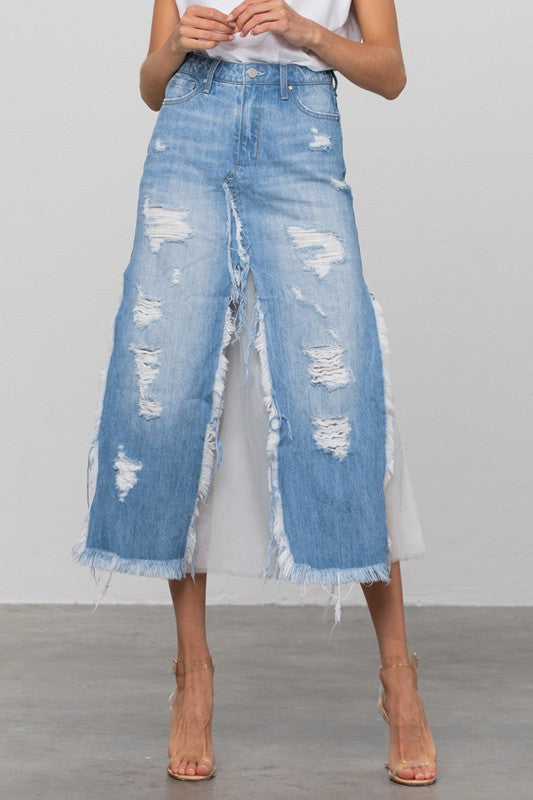 LONG LENGTH DENIM SKIRT