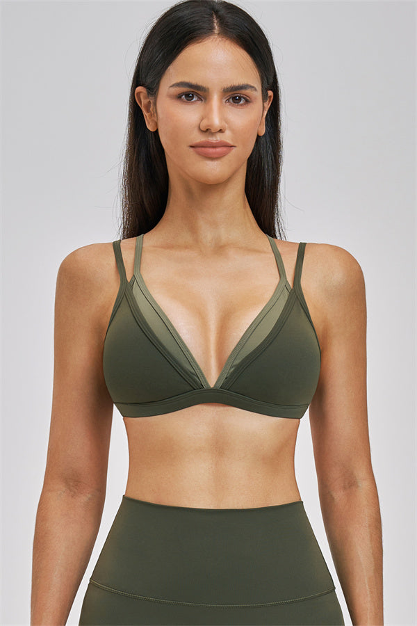 The Seraphine Layered V Sports Bra Skirt 2-Piece Set