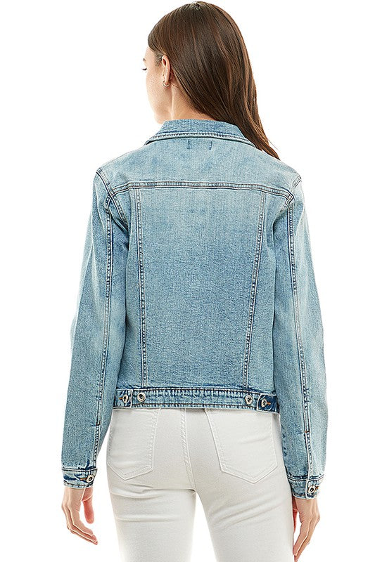 Spandex  Ladies  Casual Denim Jacket