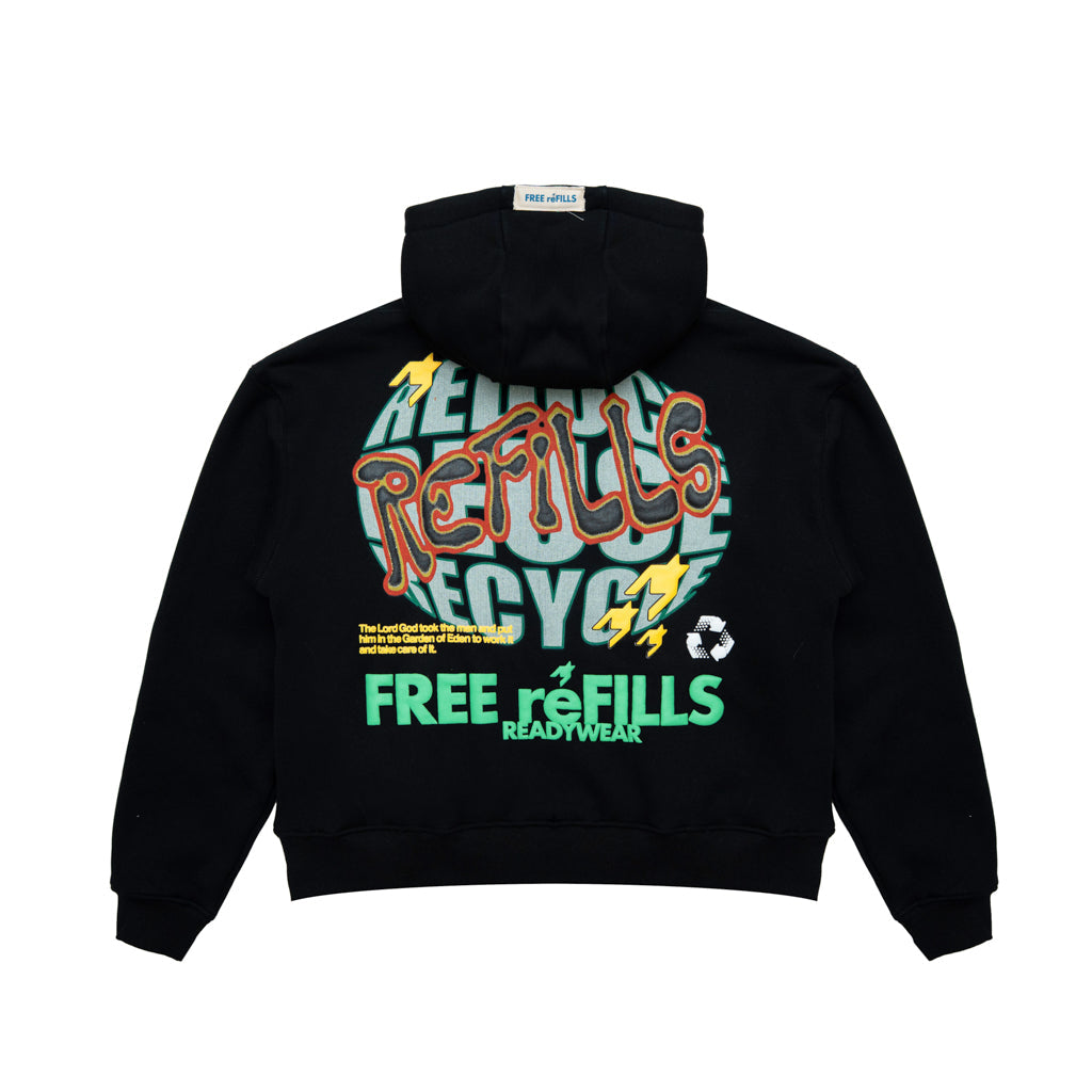 FRR Zip-Up Hoodie - Black