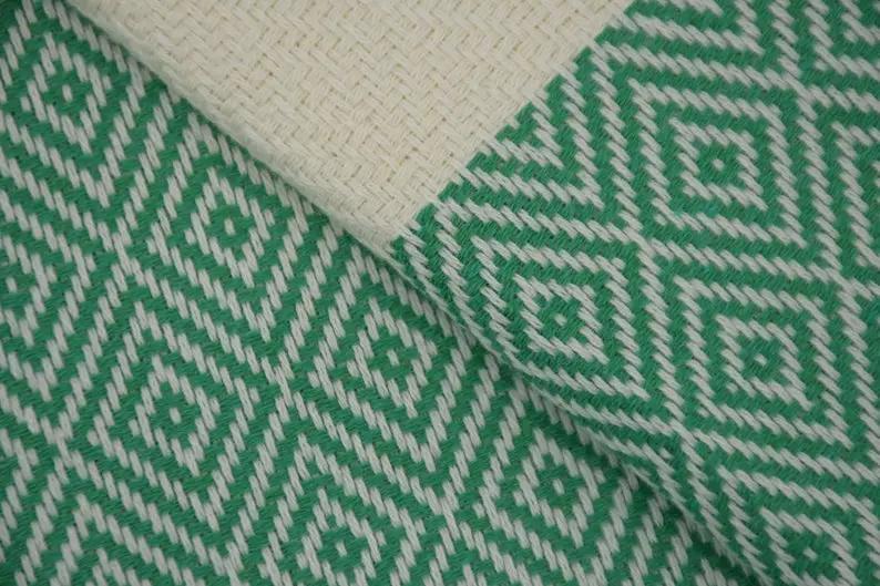 Turkish Bath Towel - 100% Cotton - Green Venice Design